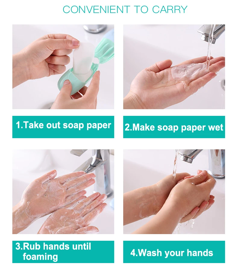 Xinge Pocket Travel Disposable Paper Soap Sheets,Mini Dissolving