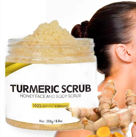 

Best Organic Turmeric Chemical Free Moisturizing Whitening Plastic Jar Face Scrub for Oily Skin