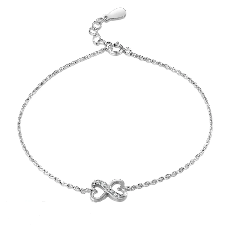 

925 Sterling Silver Bracelets Double Heart Bracelet Jewelry Bracelet For Woman