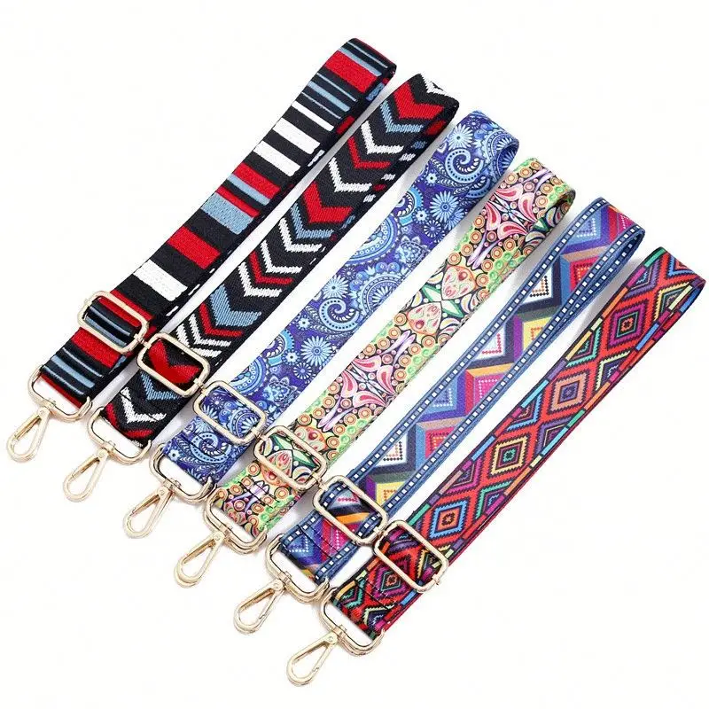 

Direct Factory Hot Sales Purse Hand Bag Strap Guitar Style Multicolor Heat Transfer Replacement Adjustable Shoulder Strap, Light blue, deep blue
