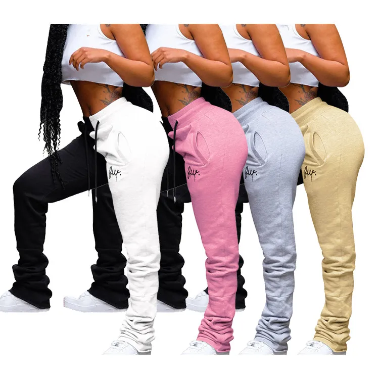 

FS1014D Hot sale women fashion patchwork stacked pants
