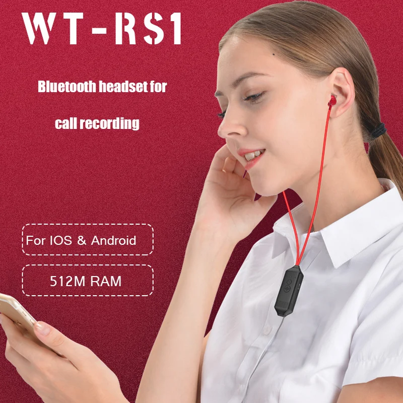 

Waytronic RS1 Wireless Earphone Recording Headset Skype Facebook Social Software Phone Call Recording