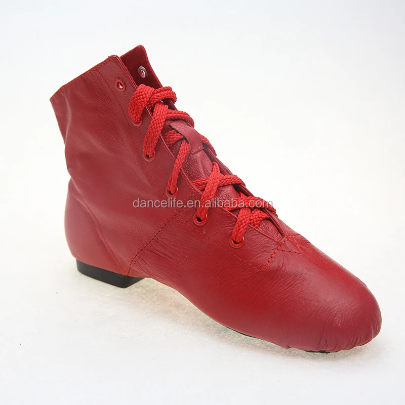 S5216 Leather Jazz Boot Red Rain Jazz Dance Shoes Wholesale Red Jazz