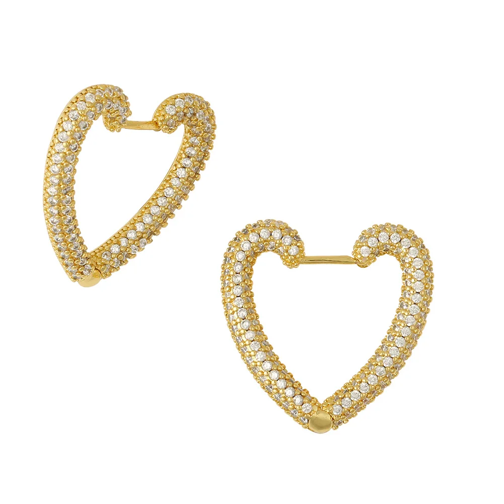 

Romantic Heart Earrings High Quality Full Zircon Earrings For Lady Stocks Selling Three Colors Wholesale Price Fashion Jewelry