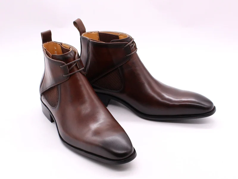 Chelsea Boots Selected Designer Genuine Leather Red Dress Shoes Boots ...