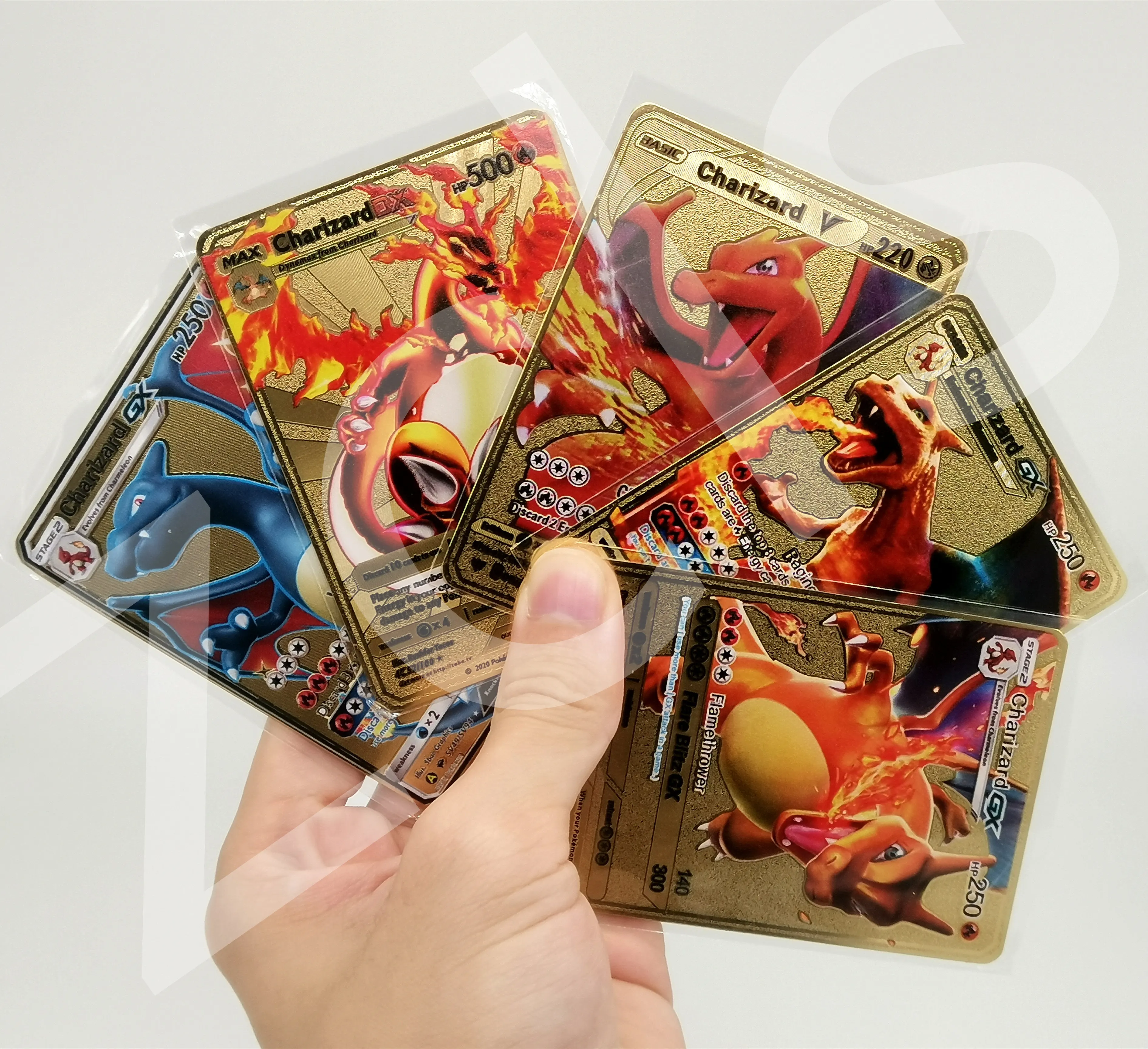 

2022 Custom Gold Pokemon Metal Cards 1st Edition Vmax Charizard Metal Pokemon Card For Play Trading New