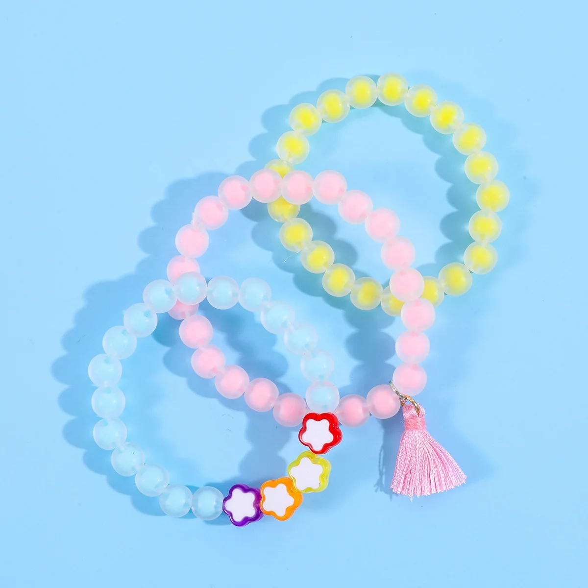 

3 style small fresh color Children jewelry wholesale cute kids star bracelets