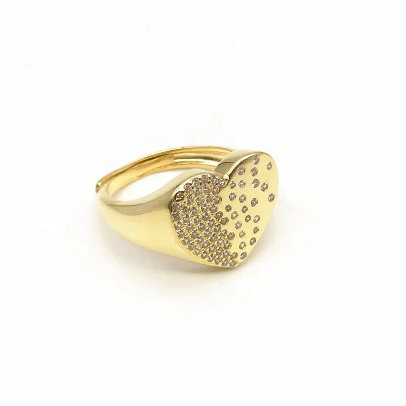 

2020 fashion 925 sterling silver heart shape gold jewelry rings