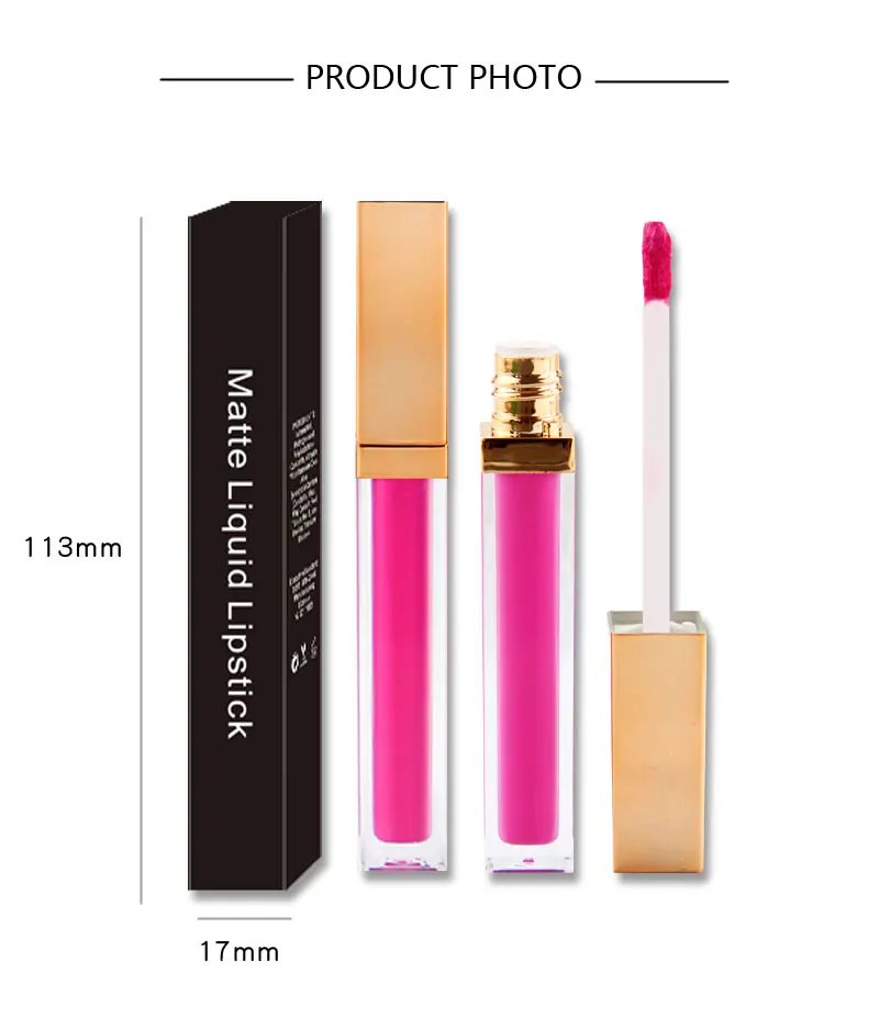 

cosmetic lip gloss packaging your logo Matte Liquid Lipstick Makeup Lipgloss