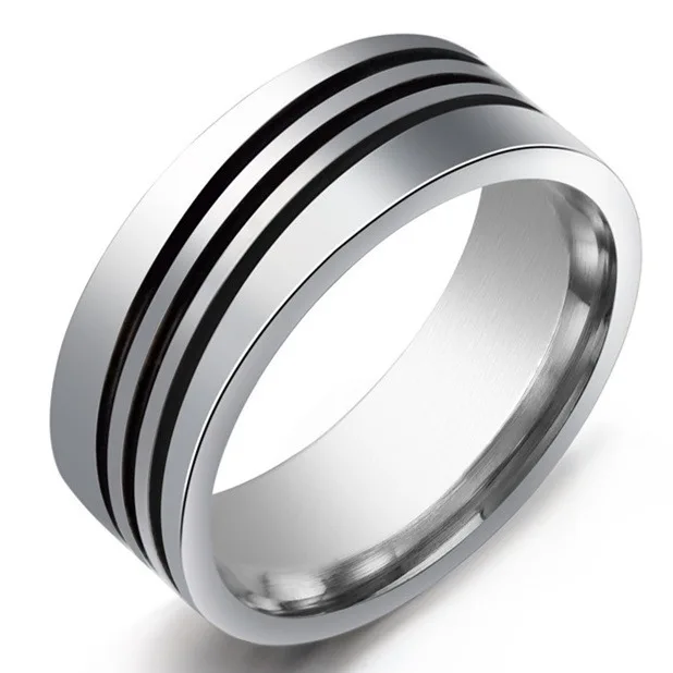 

2021 Sailing Jewelry Retro Smearing Mens Ring Three-stripe Smearing Mens Ring 316 Stainless Steel Smearing Mens Ring