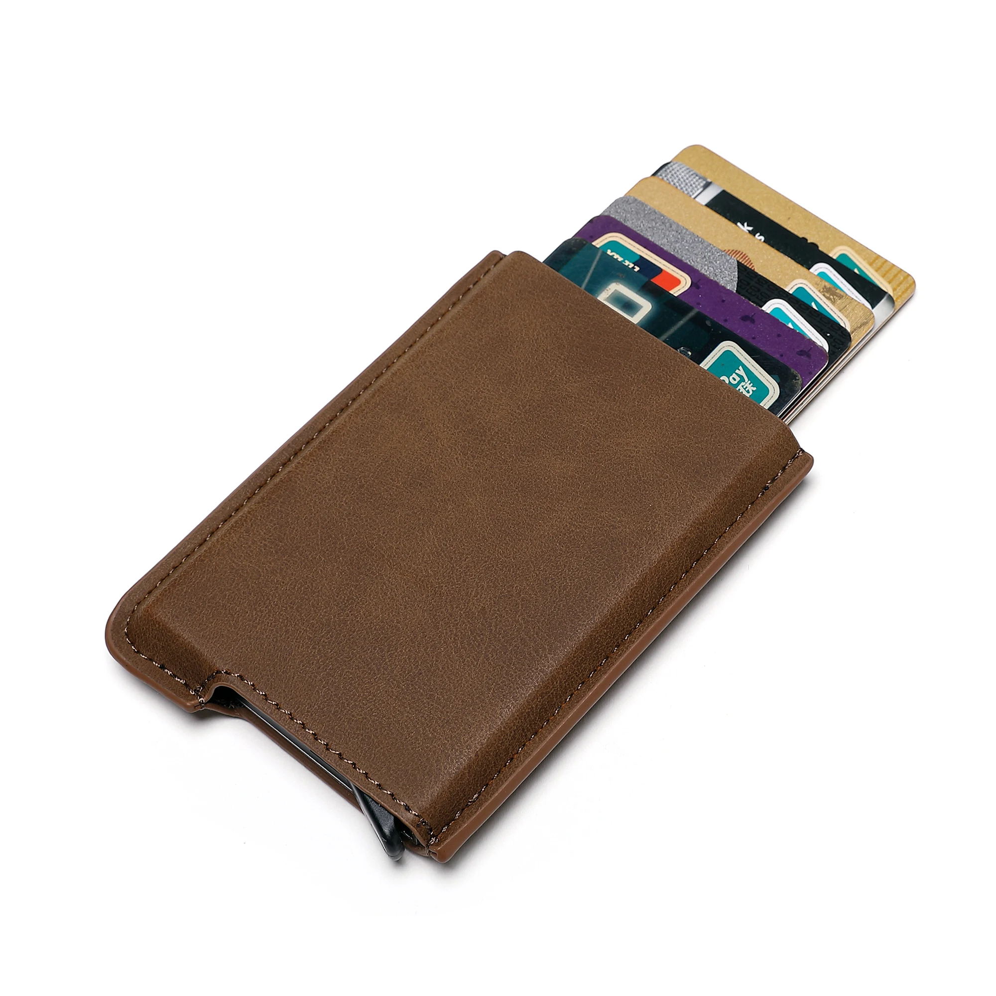 

New design Card box Casual Credit Card case Minimalist Slim Pop up Aluminum box