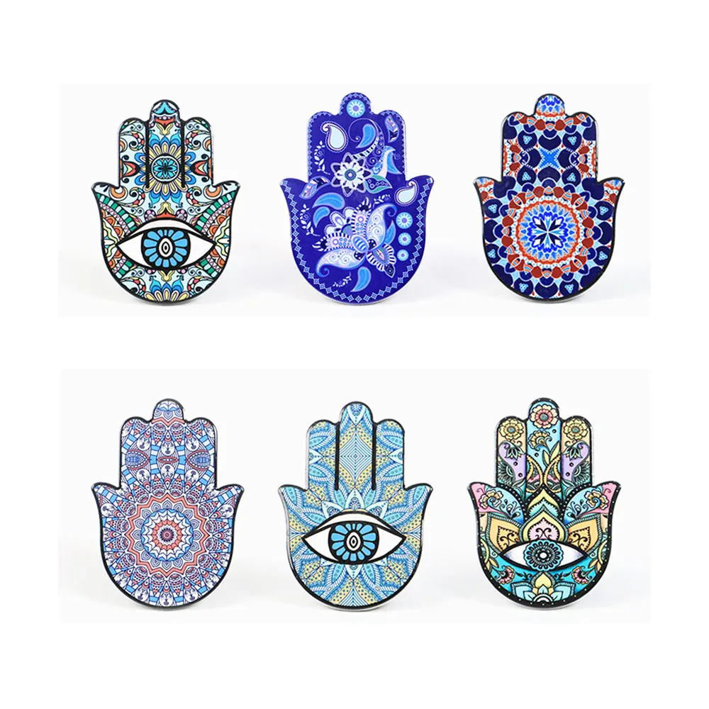 

Modern Hamsa Hand Ceramic Coaster For wedding table decoration