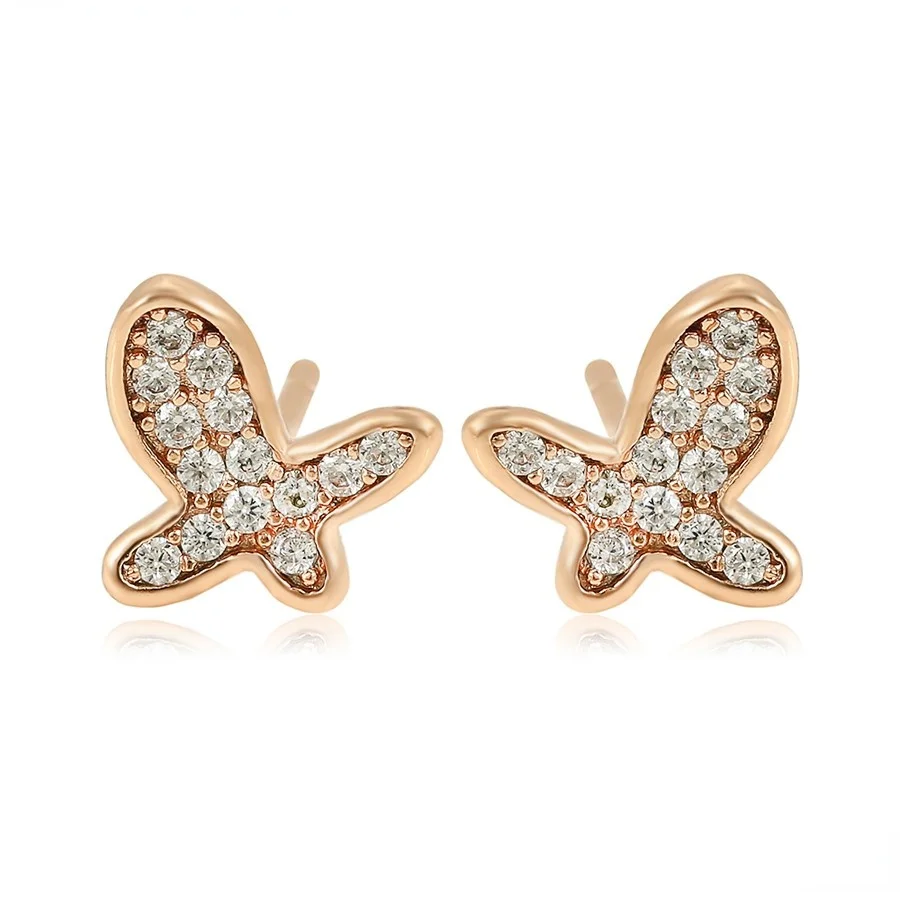 

98788 Xuping Jewelry elegant exquisite butterfly set diamond 18K gold fashion new cute style earrings