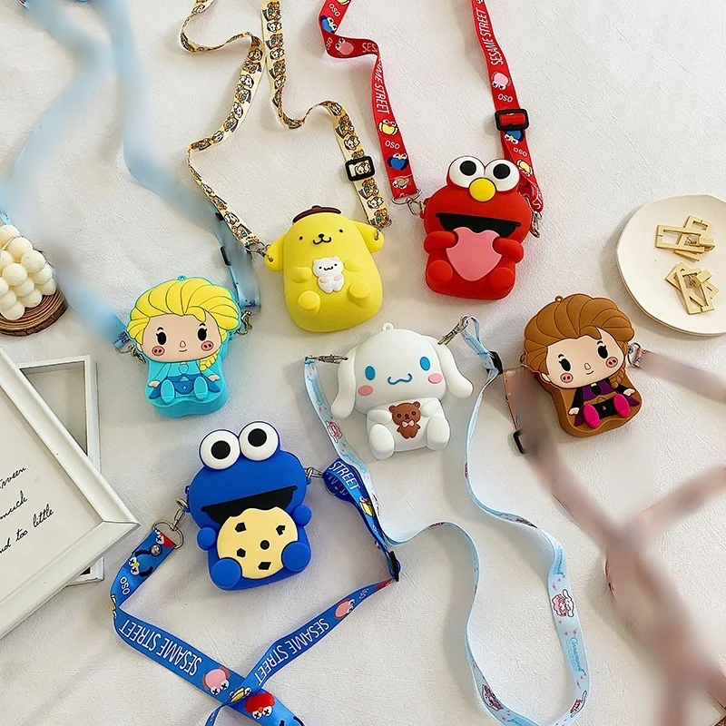 

3D Cute Cartoon Elsa Princess Shoulder Storage Bag Kids Children Bags Coin Card Cosmetics Purses Handbags