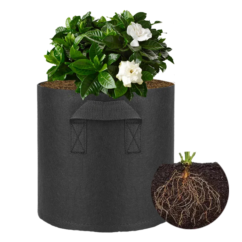 

Non woven Flet Fabric Round Plant Pot Ready to Ship Garden Vegetables Flower Grow Bags, Customized color