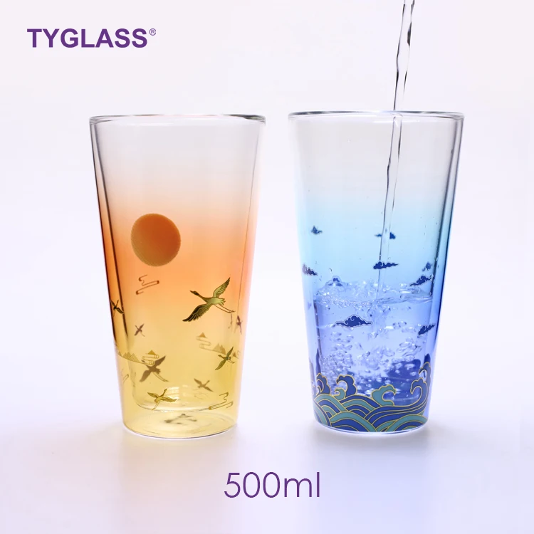 

Wholesale Factory Directly Provide fashion tea double wall coffee cup glass