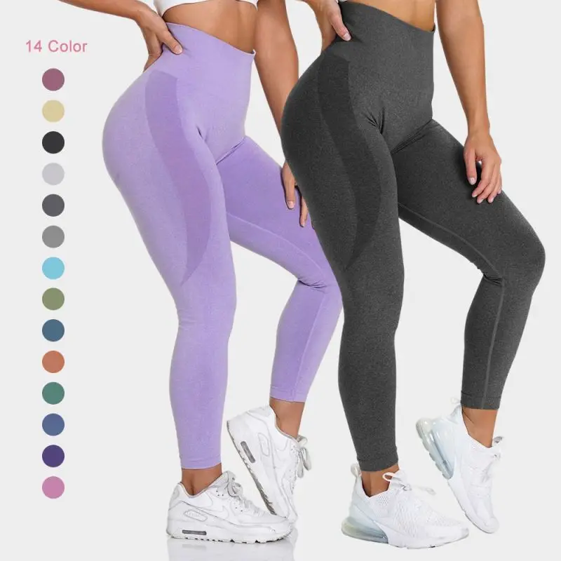 

Free Sample Wholesale Printed Yoga Seamless High Waisted Leggings Logo Print Low Moq In Stock