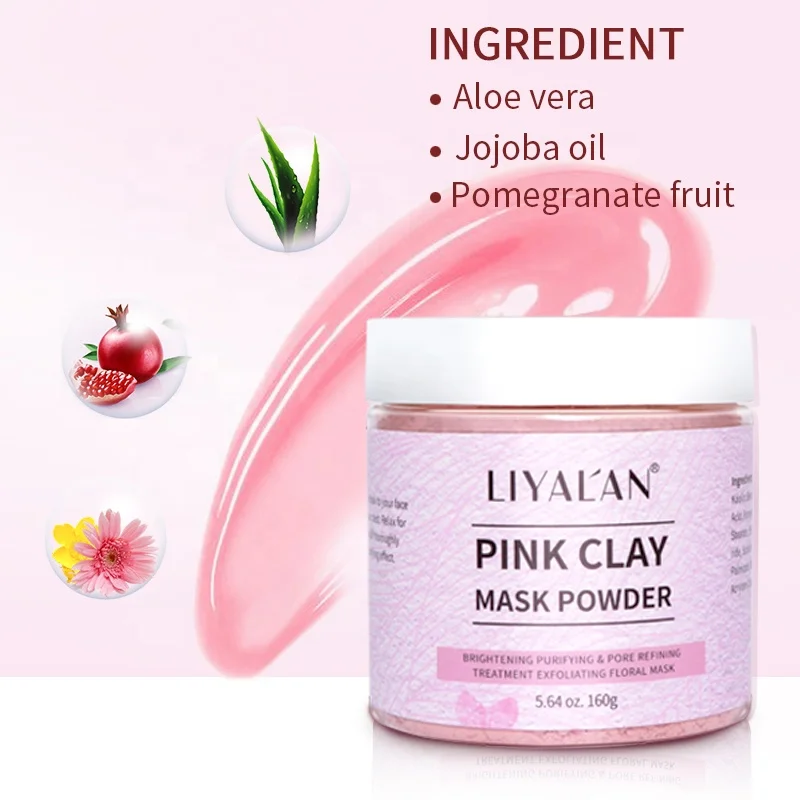 

Wholesales Face Whitening Pimples And Acne Treatment Skin Care DIY Pink Bentonite Rose Clay Mask Powder