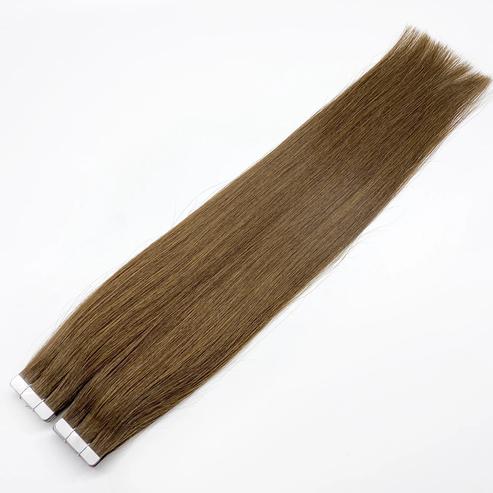 

Russian virgin human hair extensions double sided remy cuticle aliged tape hair, #4