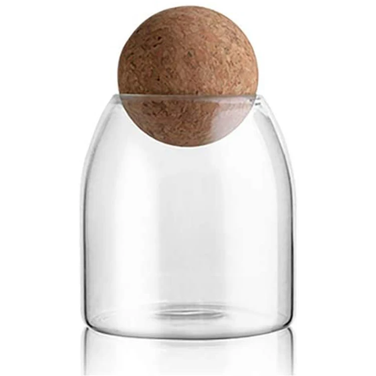 

Ready To Ship Bamboo Can Glass With Bamboo Lid Cork Ball Home Kitchen Storage Glass Jar With Bamboo Lid