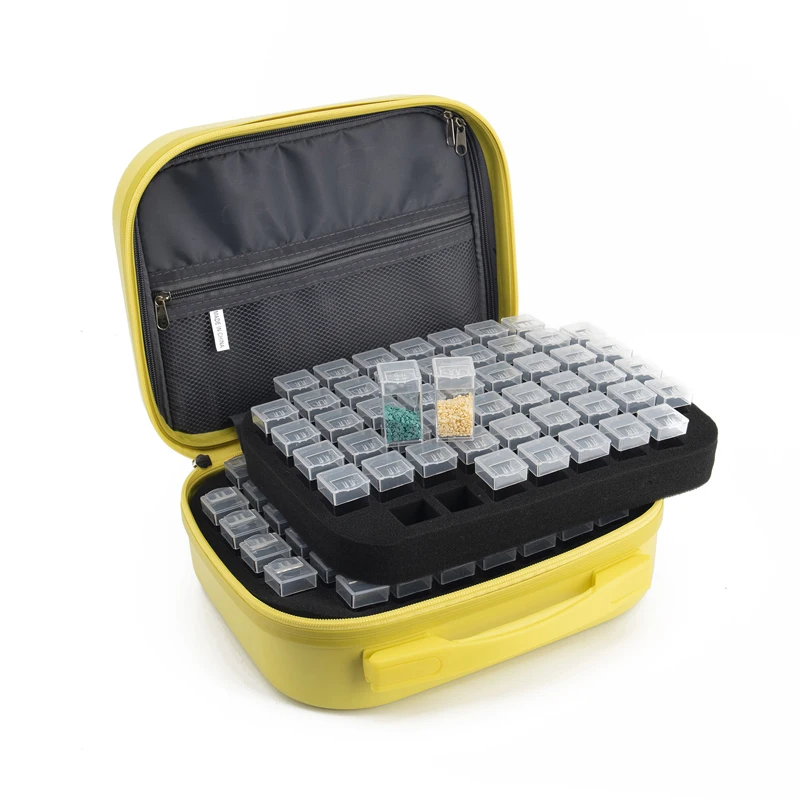 

New Carrying Case for 5d Diamond Painting Square Bottle Storage 100 Pcs Capacity ABS Material Suitcase Customizable Logo