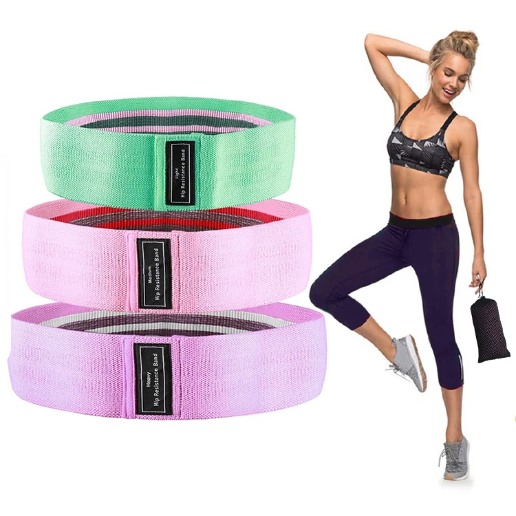

Ship from US 3 levels high elastic non slip training booty hip fabric resistance bands set