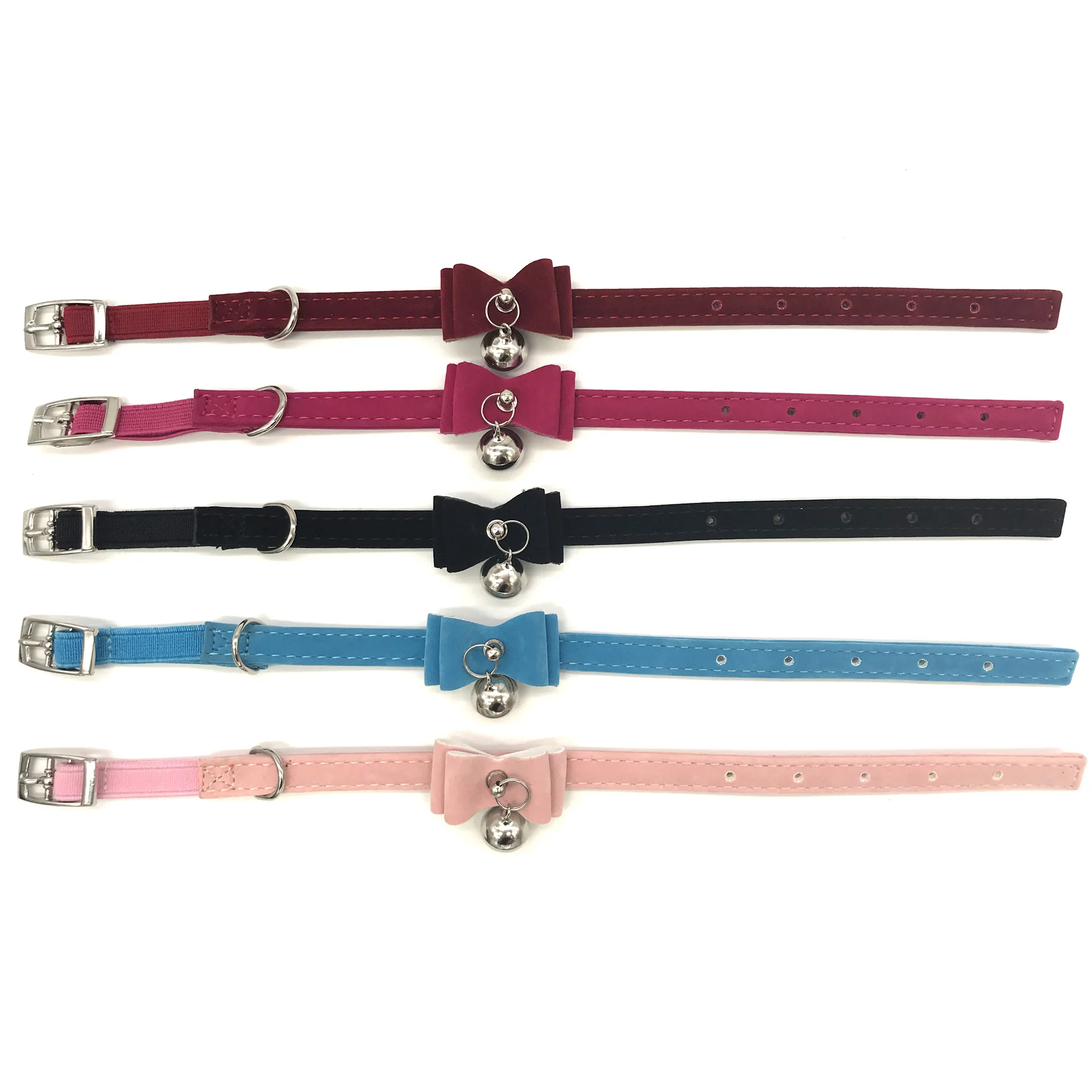 

2020 Hotselling Pet Collar Leather Pet Collar Bell Pet Dog Collar, Red,blue,pink,black,yellow