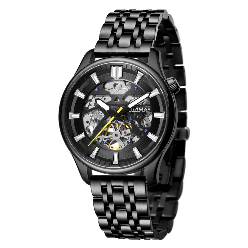 

Original Brand RUIMAS 6770 Custom Logo Mechanical Watches Japan Movement 82S0 Luxury Men Black Automatic Watch