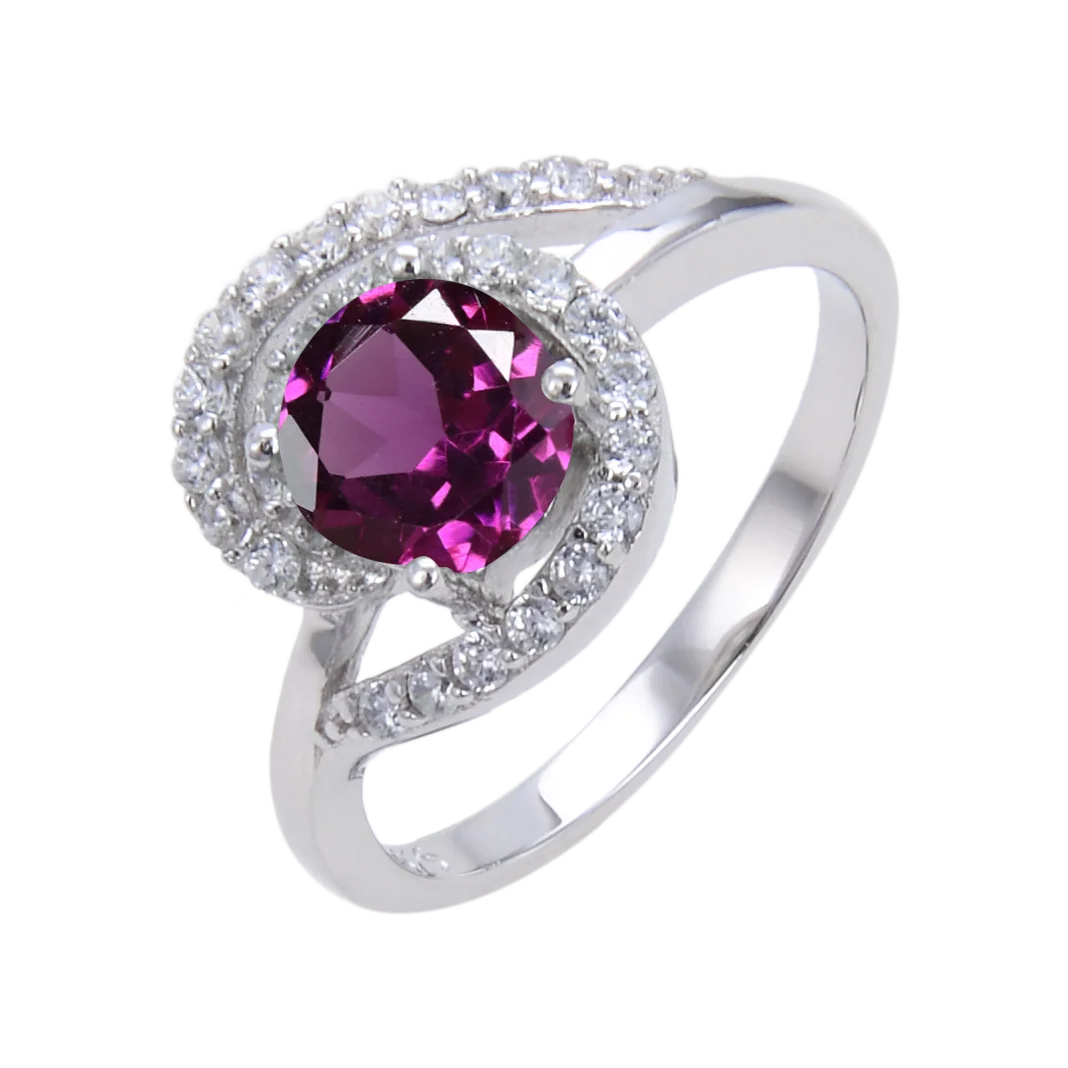 

Abiding Unique Fashion Plated Jewelry Ring Rhodolite Gemstone Silver Rings for Women 925