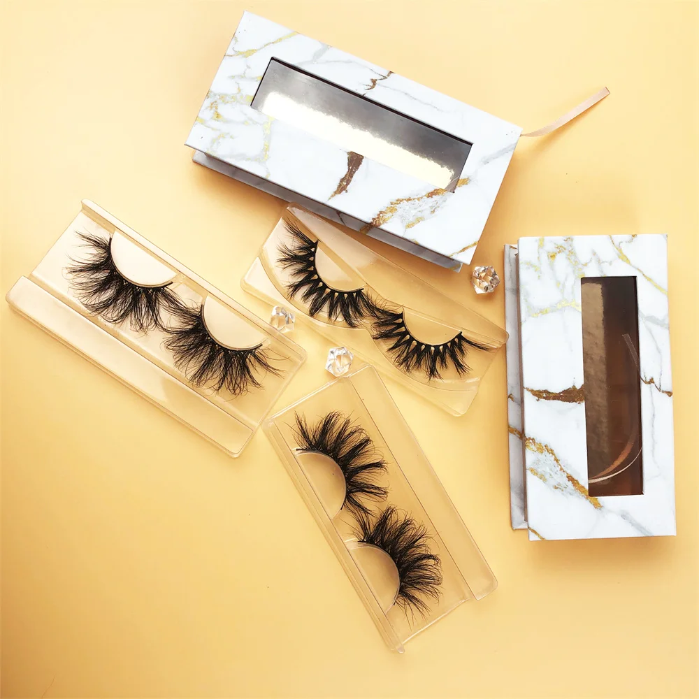 

Eyelashes mink lashes wholesale vendor 25mm eyelash factory direct sale 100% real mink fur lash custom logo box packaging