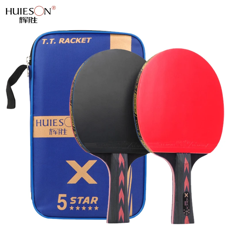 

HUIESON OEM With Logo Custom Professional Blade 5 Star Ping Pong Ste Paddle Table Tennis Racket