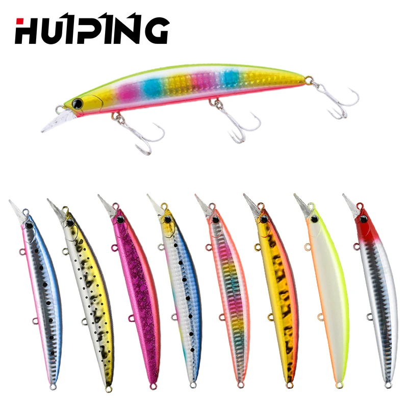 

huiping 130mm 23g floating minnow hard plastic fishing lures saltwater freshwater for bass trout fishing bait 9107, 9 colors