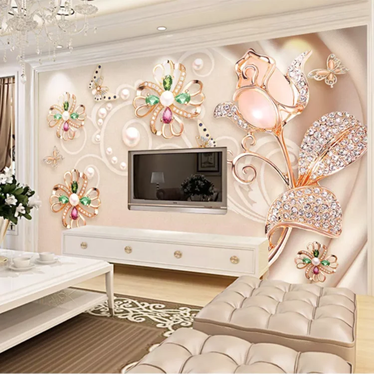 2020 Latest 3d Luxury Romantic Pink Design Wall Paper 3 D Papier Peint