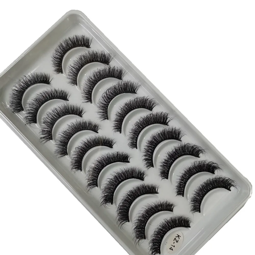 

wholesale 10 pairs false eyelashes vendor 15mm wispy lashes 3d faux mink eyelashes