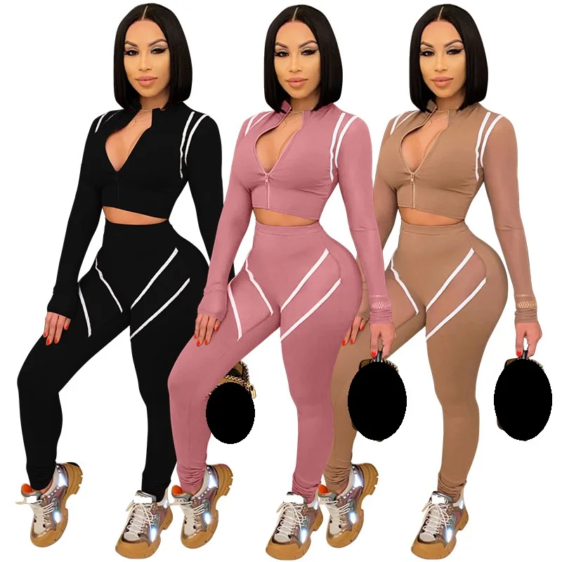 

9808 Streetwear New Casual Women Boutique Clothes 2022 Long Sleeve Women Jogger Set Women Two Piece Outfits Clothing, As picturers show