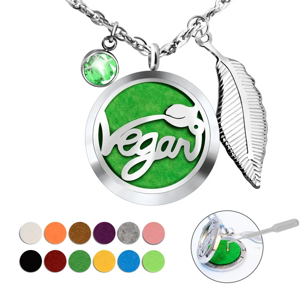 

Stainless Steel Aromatherapy Essential Oil Diffuser Necklace, Silver