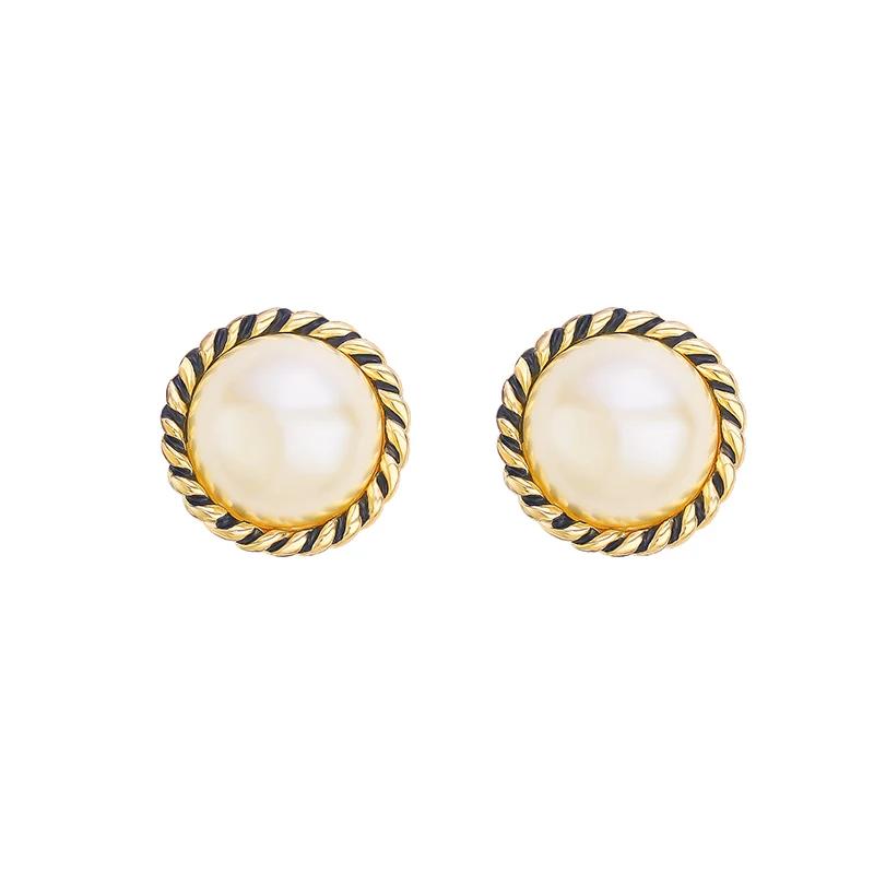 

Korean Design Elegant Simulated Pearl Big Round Clip on Earrings Non Pierced Baroque Pearl Ear Clips for Women Jewelry Wholesale