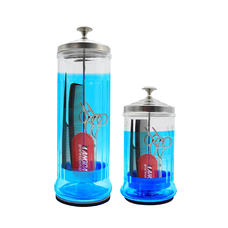 

2021 New hot sale professional salon sterilization jar barber disinfect tools glass bottle 1500ML