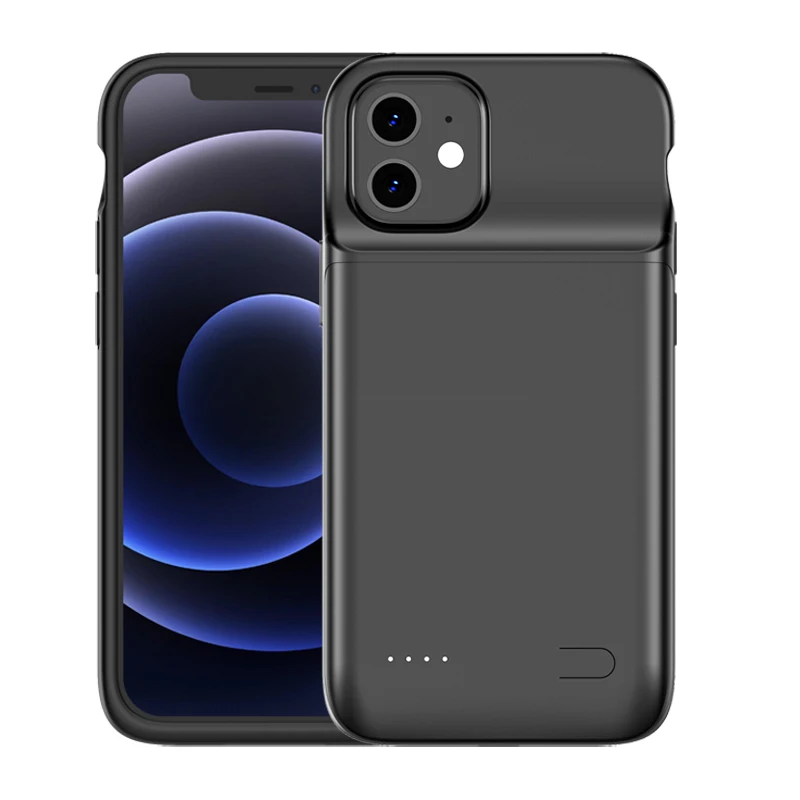 

Rechargeable Slim Battery Charging Case Black 5000mAh Soft TPU design battery case for iphone XR 11 12 12Pro 13 pro max