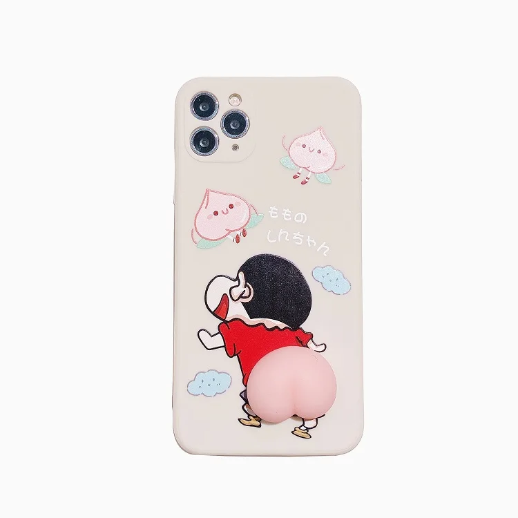 

2021 New Fashion Cute Girl Cartoon 3D Character Animal Peach Soft TPU Phone Case Cover with Silicone Bouncy Butt for iPhone 12