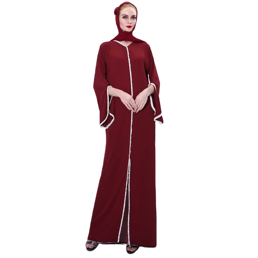 

Dubai new design fashion women dress pearl muslim dress
