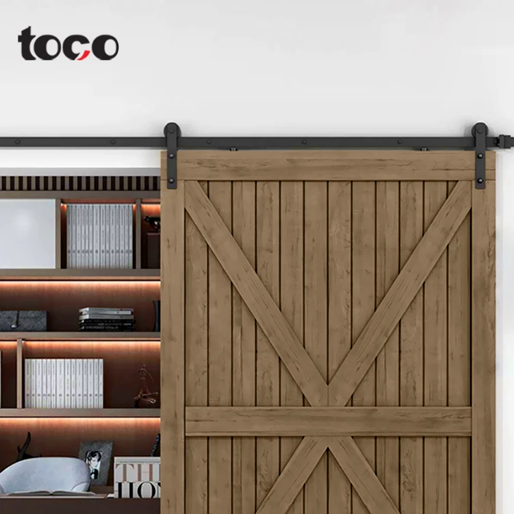 Toco Modern Industrial Two Track Double Bypass Sliding Barn Doors Soundproof Interior Glass Exterior Hardware Available Lowes