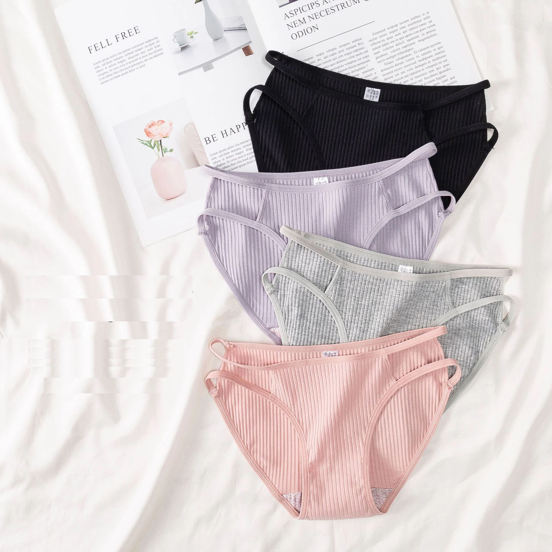 

100% Cotton Mid-Waist Comfort Breathable Briefs Female Underwear Panties Women Sexy