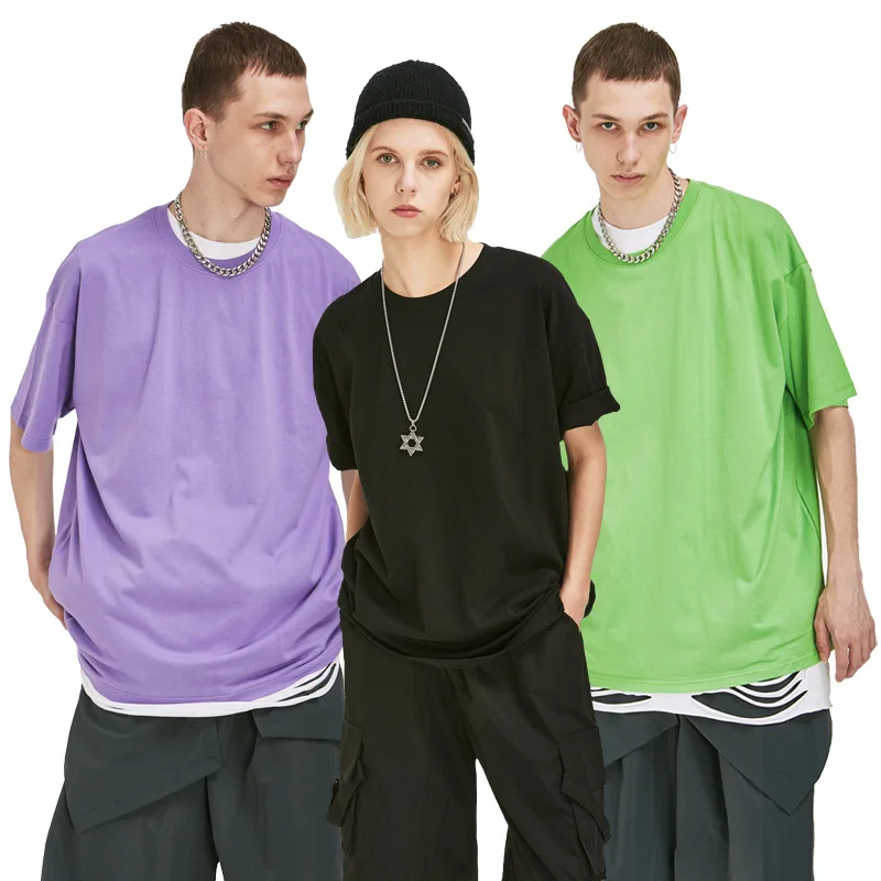 

hip hop shirt black color men clothing tshirt 100% cotton man's shirts Logo printer off shoulder shirt cotton short sleeve