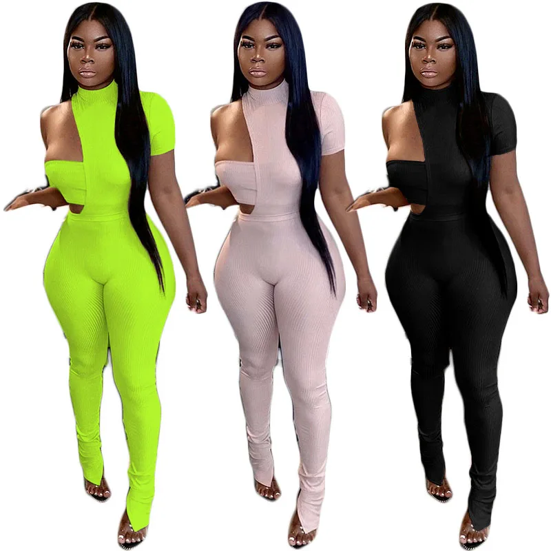 

MD-2021021825 Women Sexy Jumpsuits And Rompers Bodysuits Women One Piece Bodycon Solid Sportwear Jumpsuits Plus Size Clothing