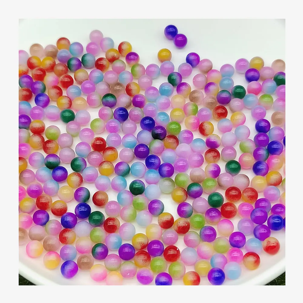 

500g 6MM Round Rainbow Color No Hole Beads Acrylic Loose Beads Without Hole For Jewelry Making DIY Handmade Crafts Accessories