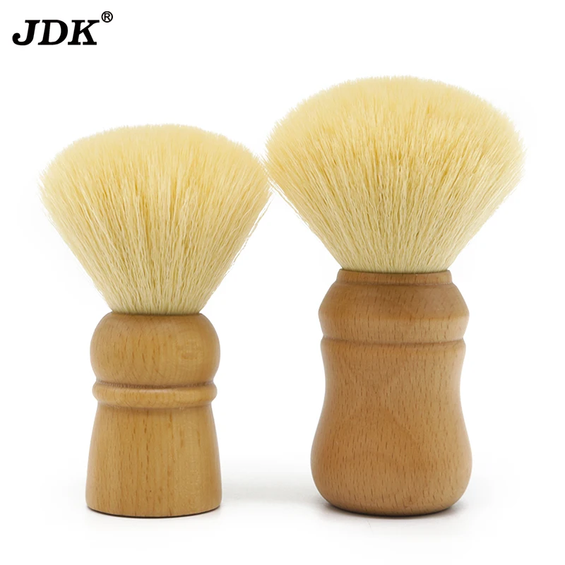 

JDK stout style shaving brush knots soft synthetic hair shaving brush with beech wood, Light wood color