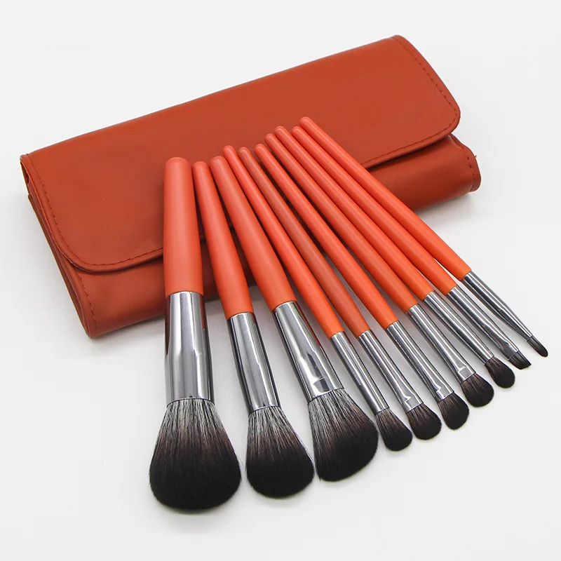 

Dropshipping/Wholesale 10pcs makeup brush set candy color brushes set make up with bag super soft bristles, Black