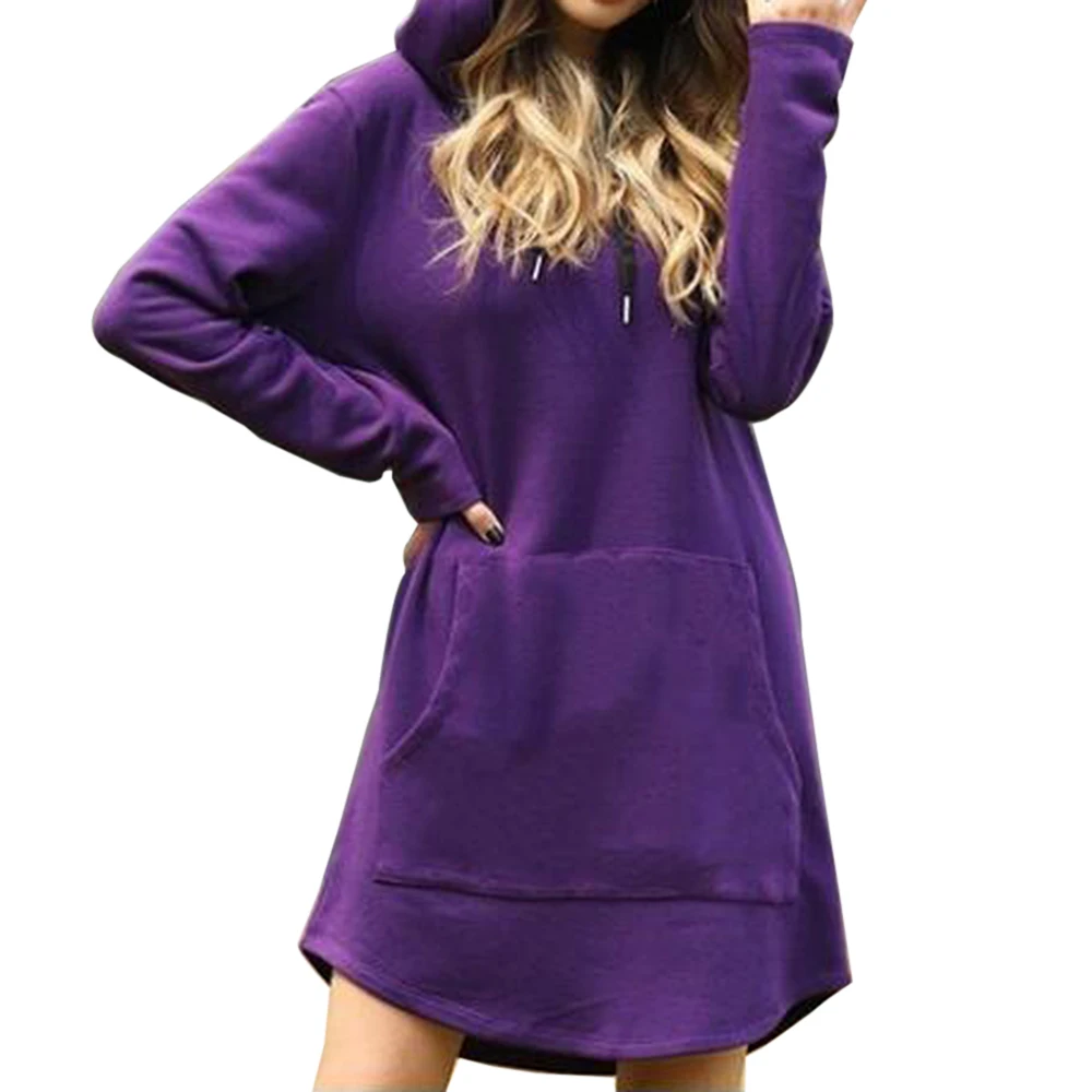 

Women Dress Casual Hooded Pocket Long Sleeve Pullover Sweatshirt Winter Warm Sweats Hoodies, Customized color