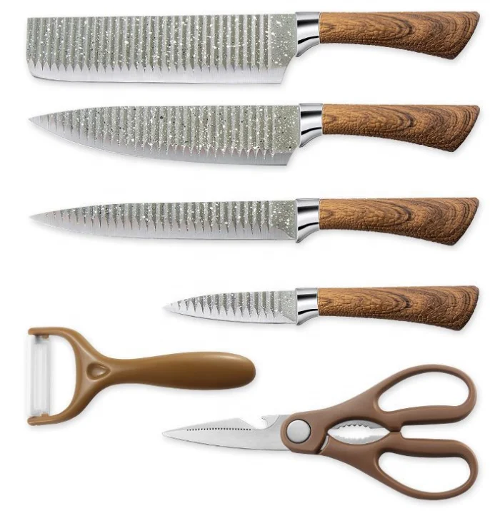 

6 pcs high quality German style chef stainless steel kitchen knife set